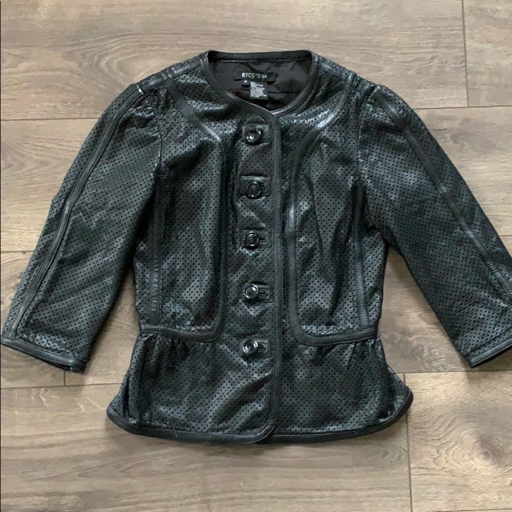 Etcetera Perforated Leather Jacket